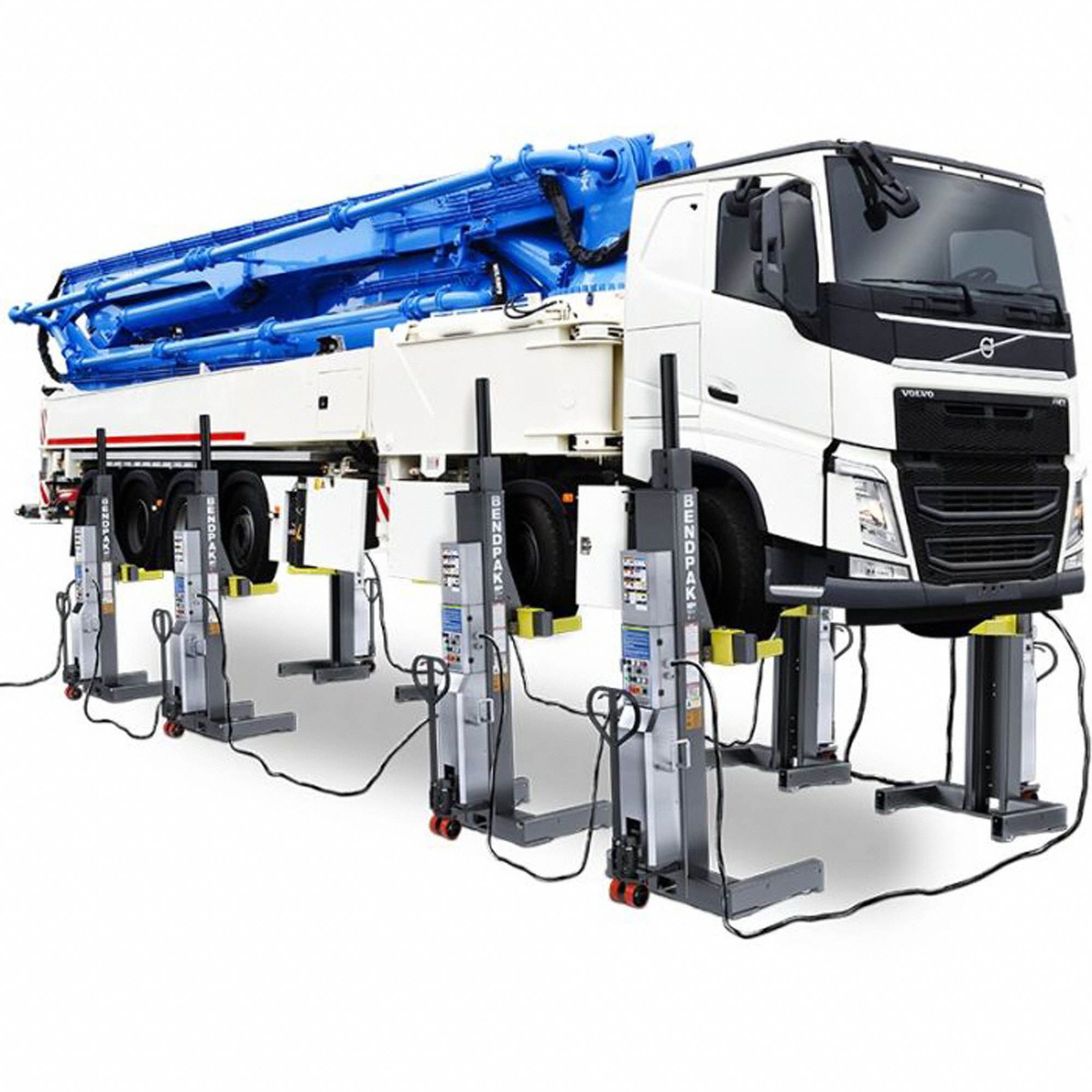 Vehicle Lift: Forked Mobile Column Lift, Electric/Hydraulic, 144, 000 lb Load Capacity, Steel