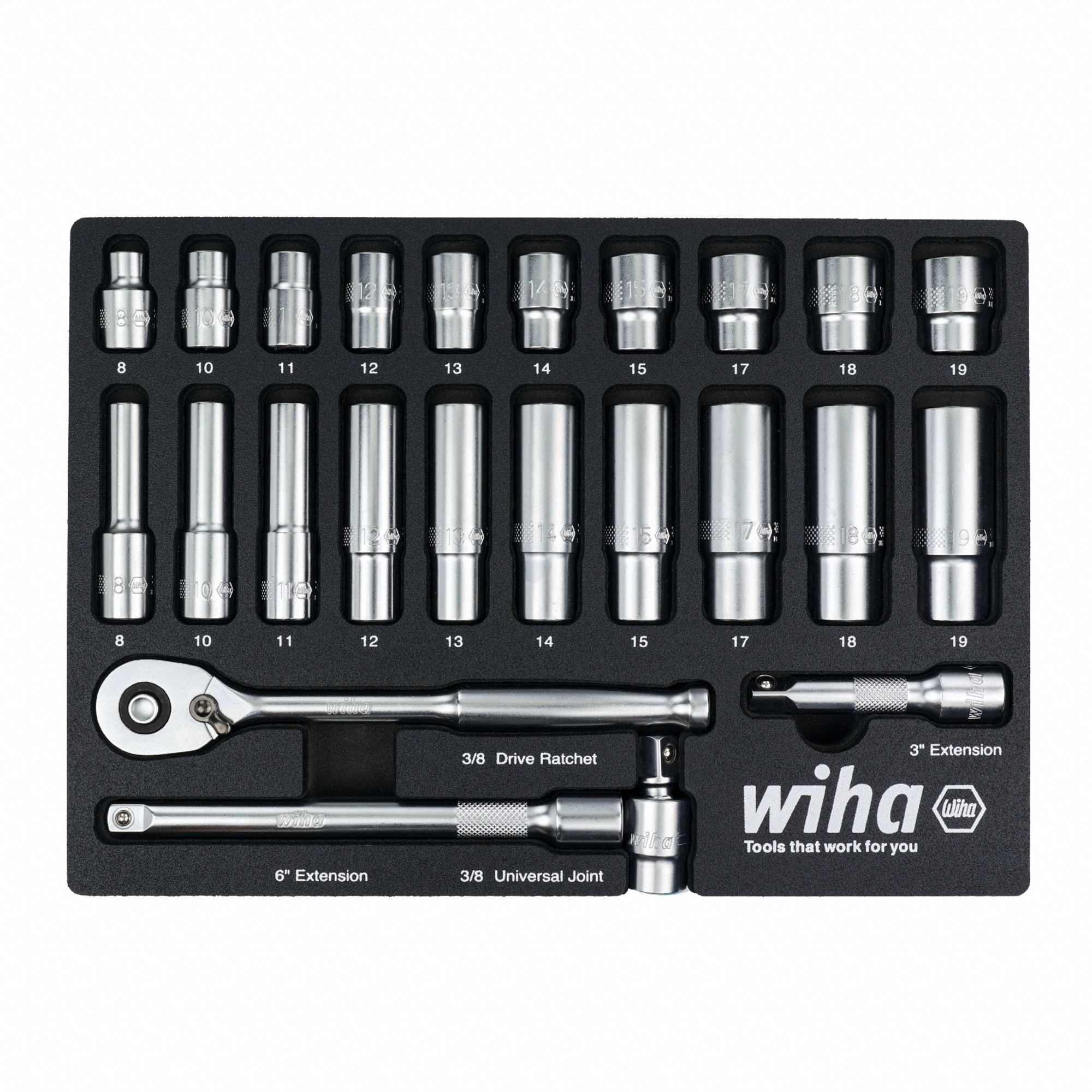Socket Set 3 in L Chrome 24