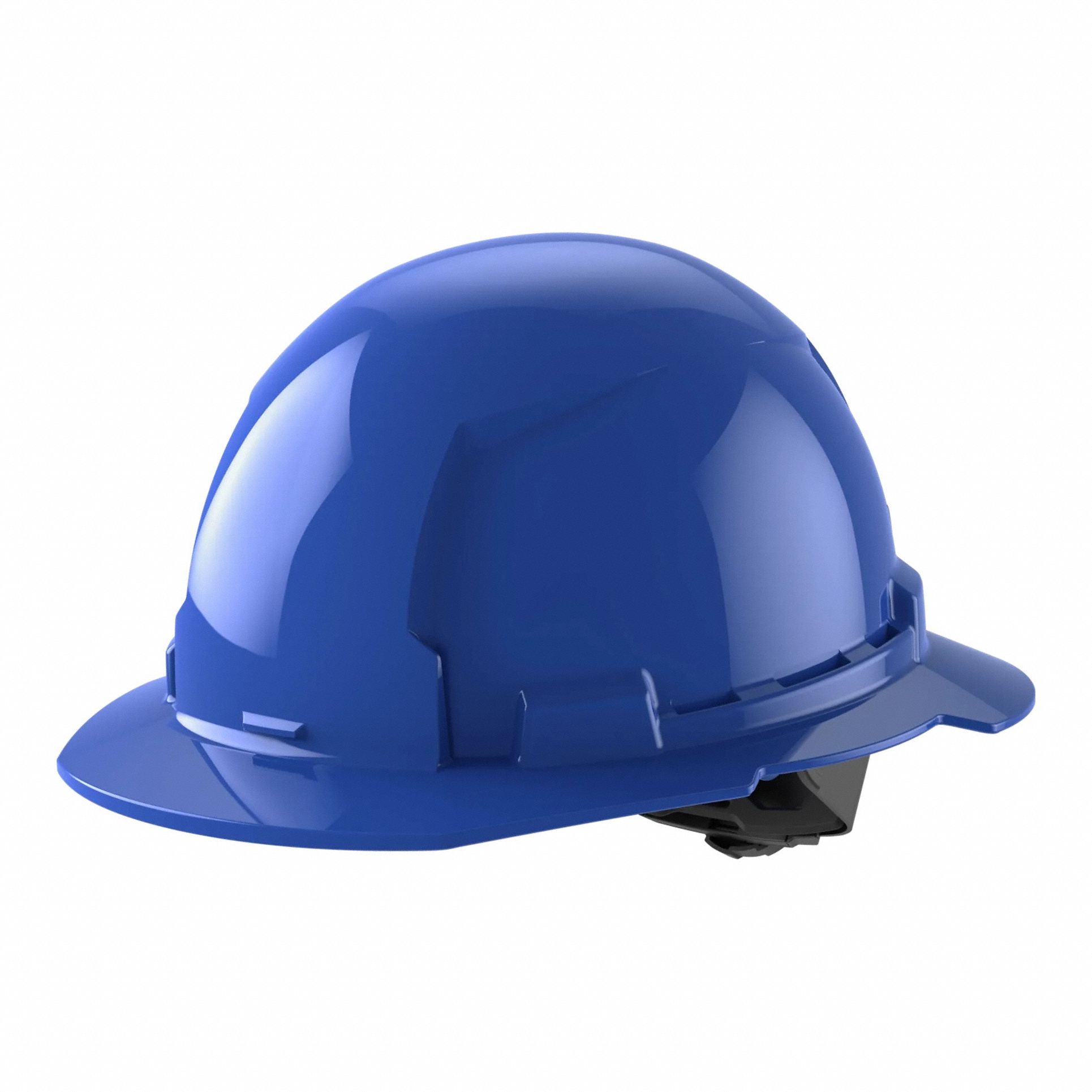 Hard Hat: Blue, Ratchet (4-Point), Ratchet, Polyethylene, Side-Slots, Milwaukee, Solid