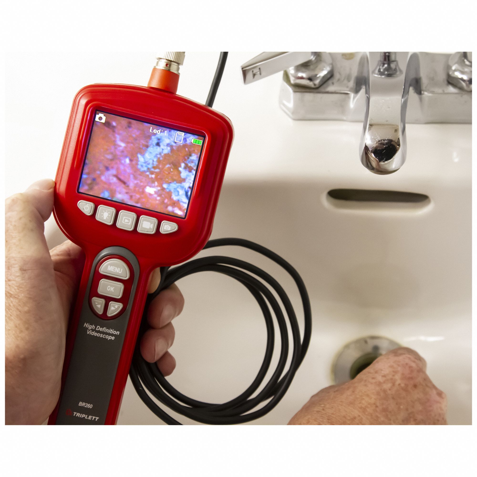 TRIPLETT Hi Definition Borescope, 5.5mm camera 1,920 x 1,080 Px Res