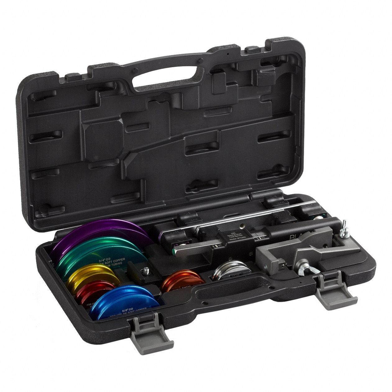 Ratcheting Tubing Bender Set: Calibrated Angle Markings from 0 to 90 Degrees, Non Cushioned