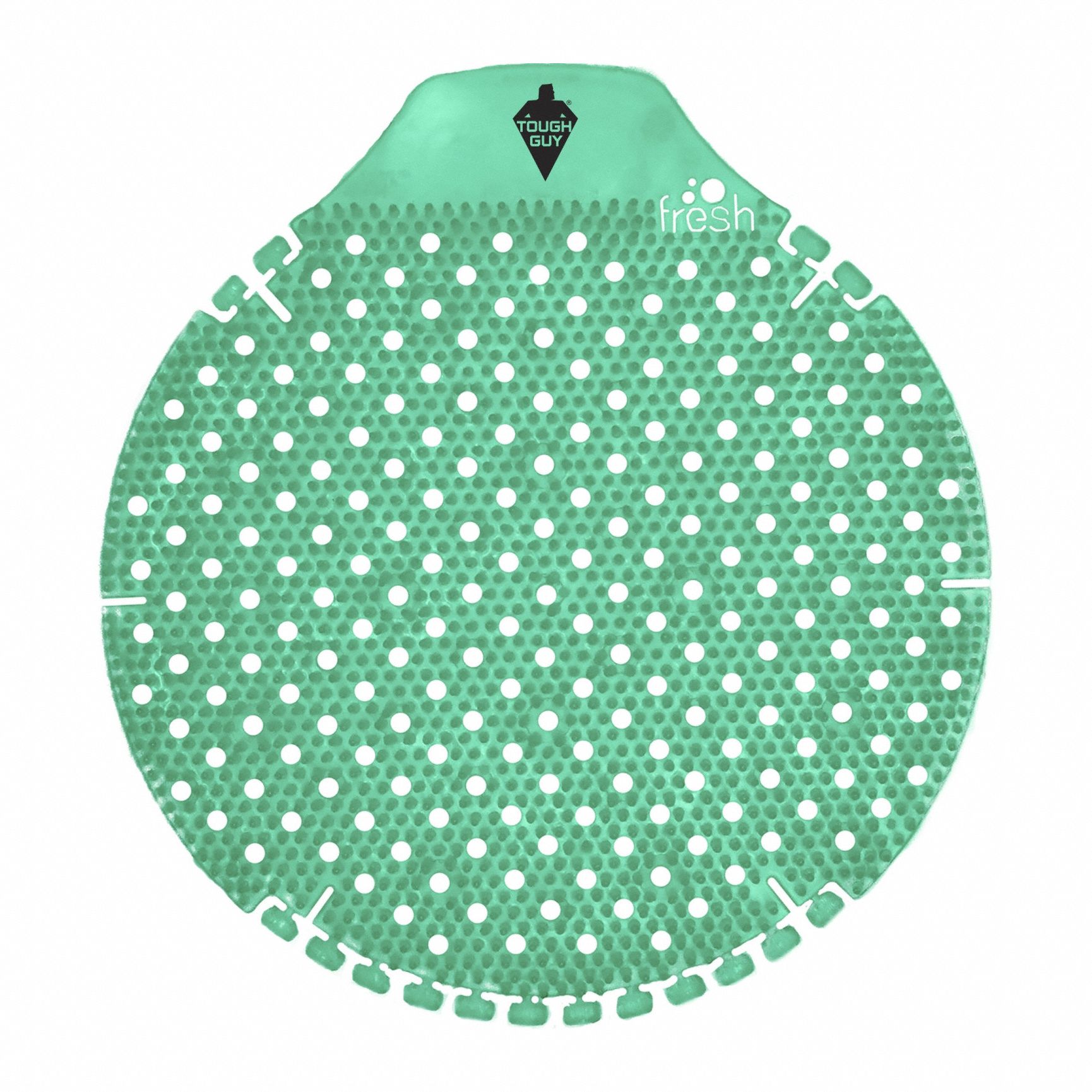 Urinal Screen: Non-Para, Round, 150 g Container Size, Turquoise, Screen Coastal, 6 PK