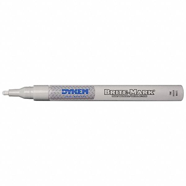 Liquid Paint Marker: 1 mm Tip Wd, Fiber Nib, White, Point