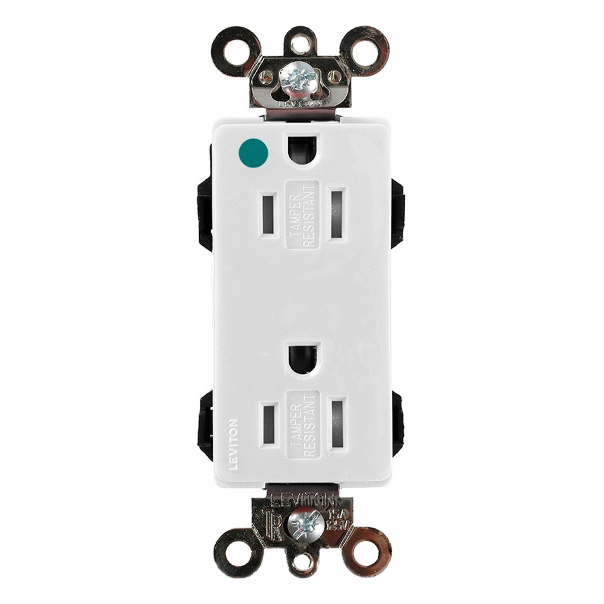 Lev-Lok Dup 15A 125V HG/TR Illum Wht