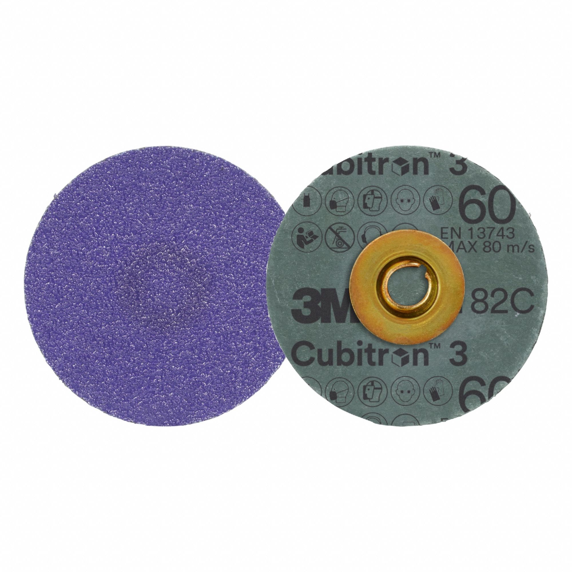 Quick-Change Disc: TSM, 2", Ceramic, 60 Grit, YF Wt Fiber, 1182C, 50 PK