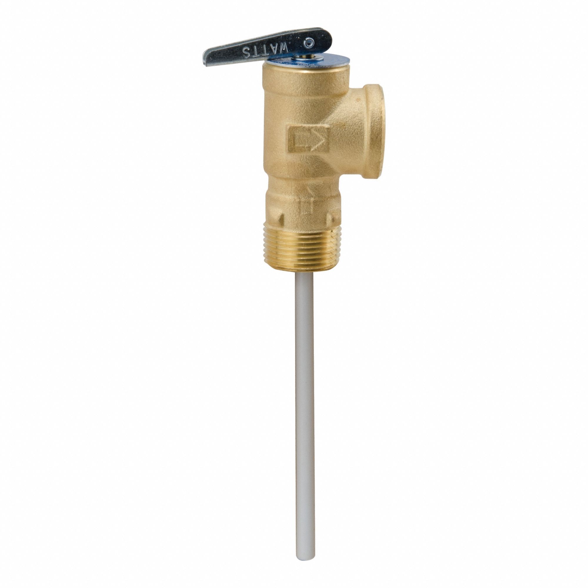 Temperature and Pressure Relief Valve: MNPT x FNPT, 3/4 in x 3/4 in Connection Size, Brass