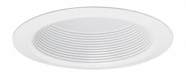 Downlight Trim: 6 in Dia, 100 W, White