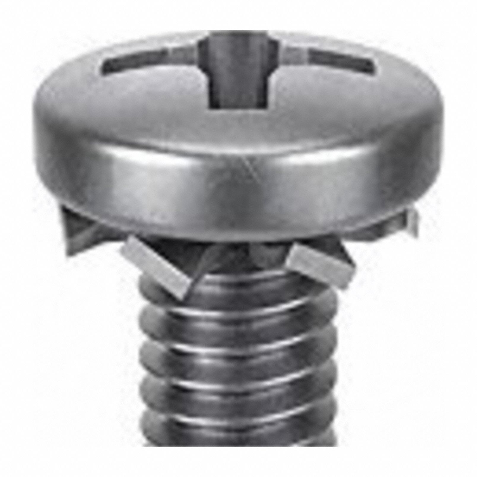 SEMS Screw: External Tooth, M3x0.50 Thread Size, 4 mm Lg, Stainless Steel, Passivated, Pan, 25 PK