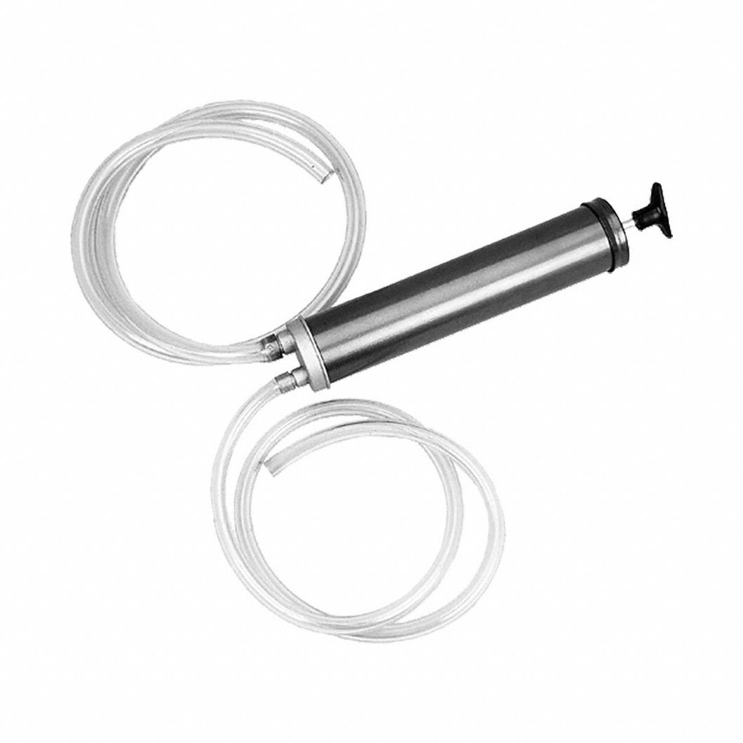 Fluid Transfer Gun: 16 oz Capacity, 8 ft Hose Lg, For Use With Petroleum
