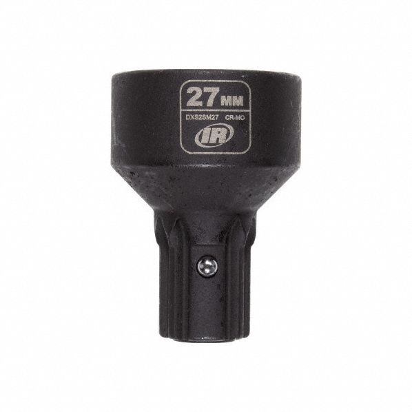 Impact Socket: Metric, 27 mm Socket Size, 6-Point, Std, 1 29/32 in Overall Lg
