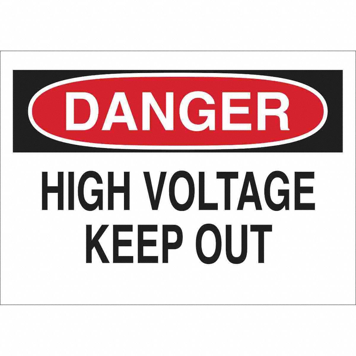 RD/BK/WH DANGER HIGH VOLT KEEP OUT 10x14