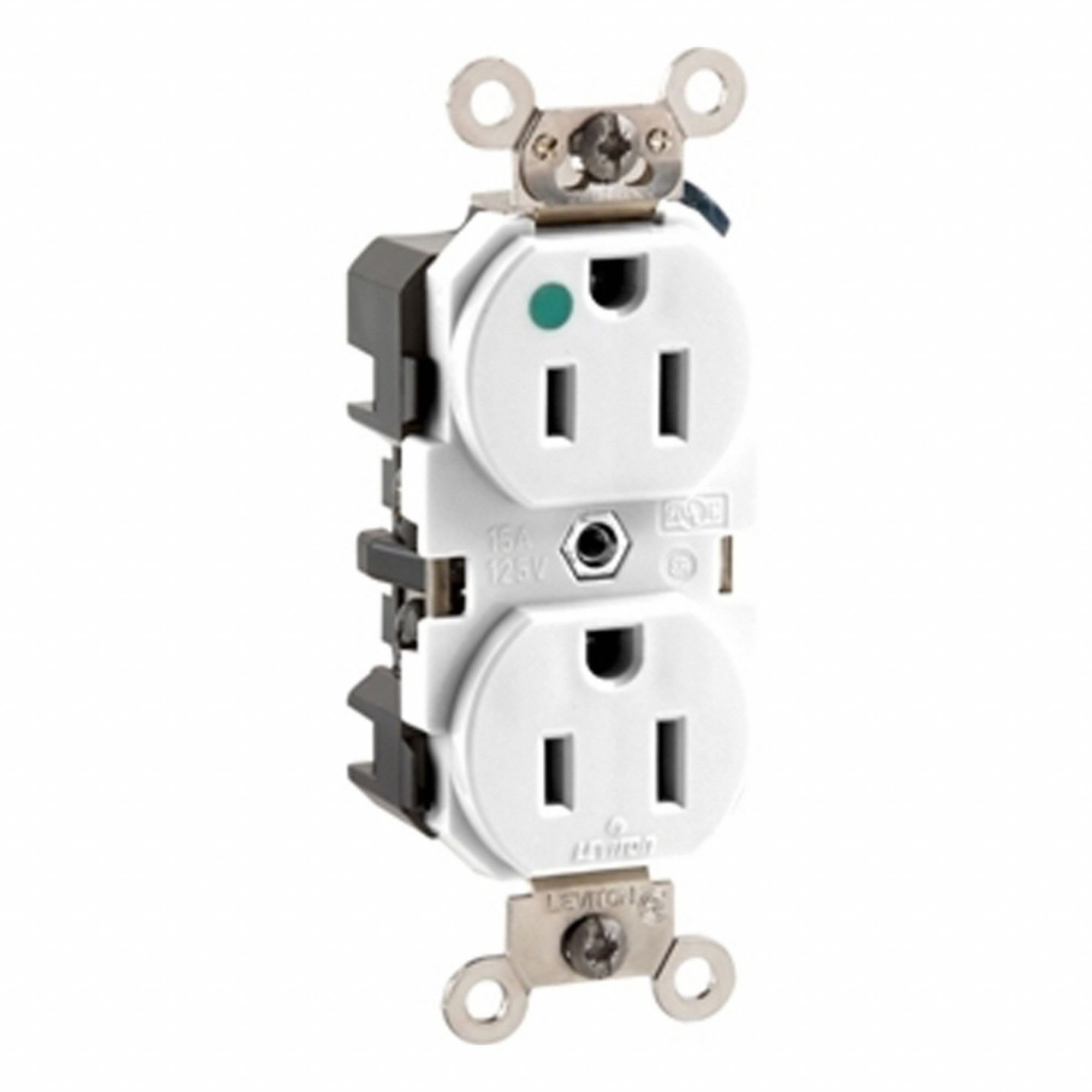 MRI Dup 15A 125V HG/TR Self-Gr Wht