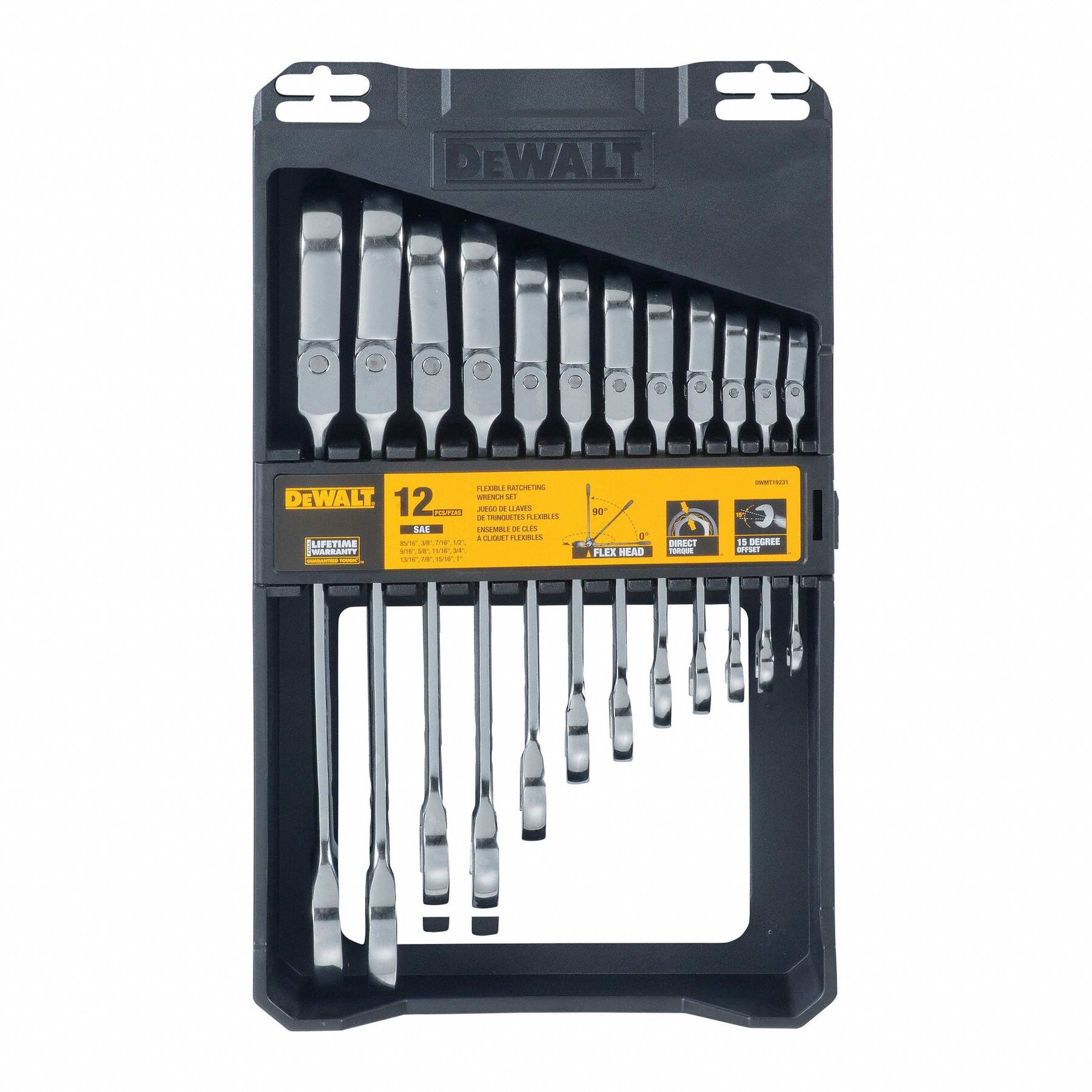 Wrench Set Ratchet Flex SAE 12-Piece