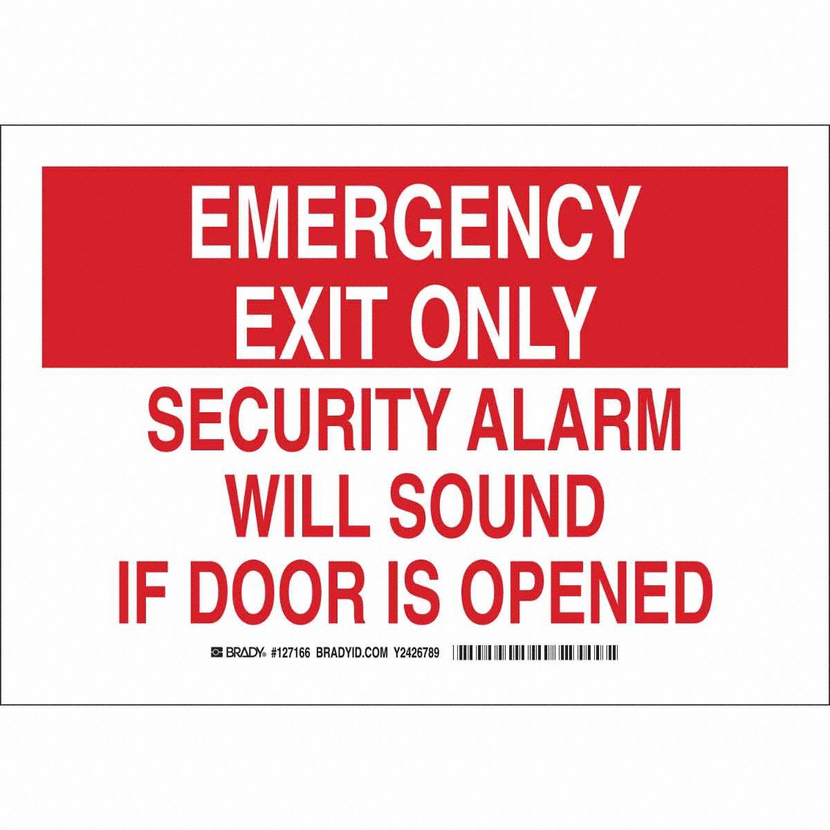B401 7X10 RED/WHT EMERGENCY EXIT ONLY