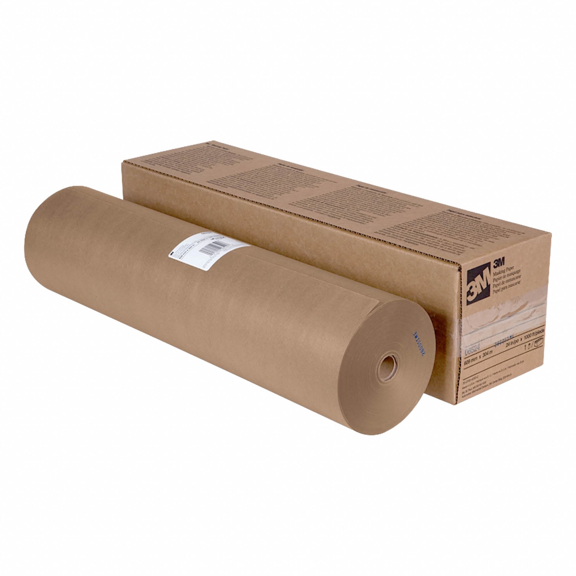 Paint Booth Masking Paper: 24 in Nominal Wd, 1, 000 ft Nominal Lg, 30 lb Paper Wt, Gray, Leakproof