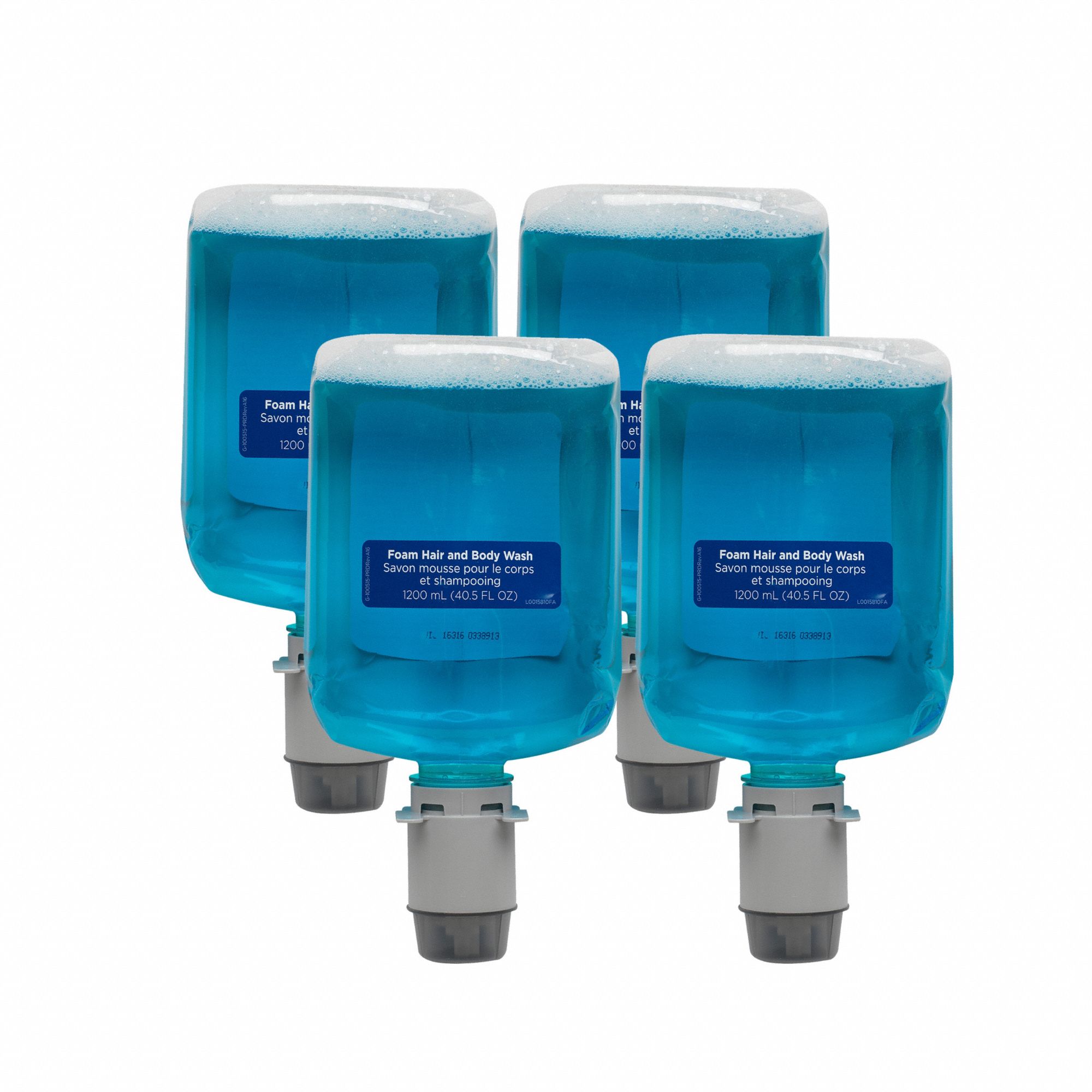 Body Wash/Shampoo Combo: 1, 200 mL, Cartridge, Foam, Perfumed, Hypoallergenic, 4 PK