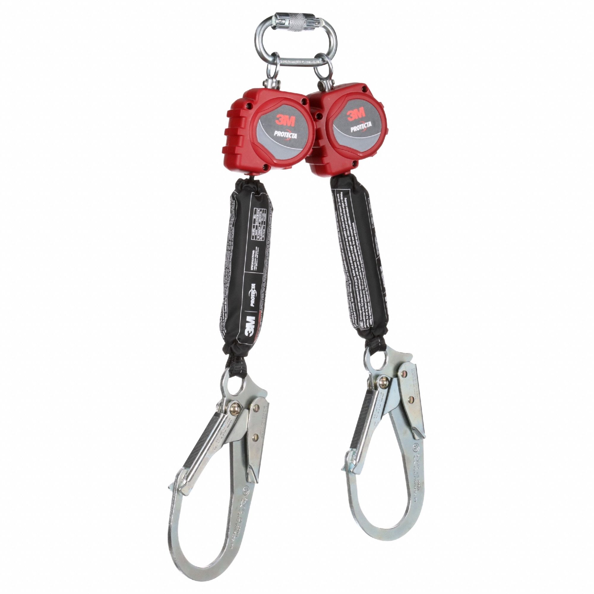 Self-Retracting Lifeline: Carabiner Anchor, Harness Steel Rebar Hook, 2 legs, 6 ft Line