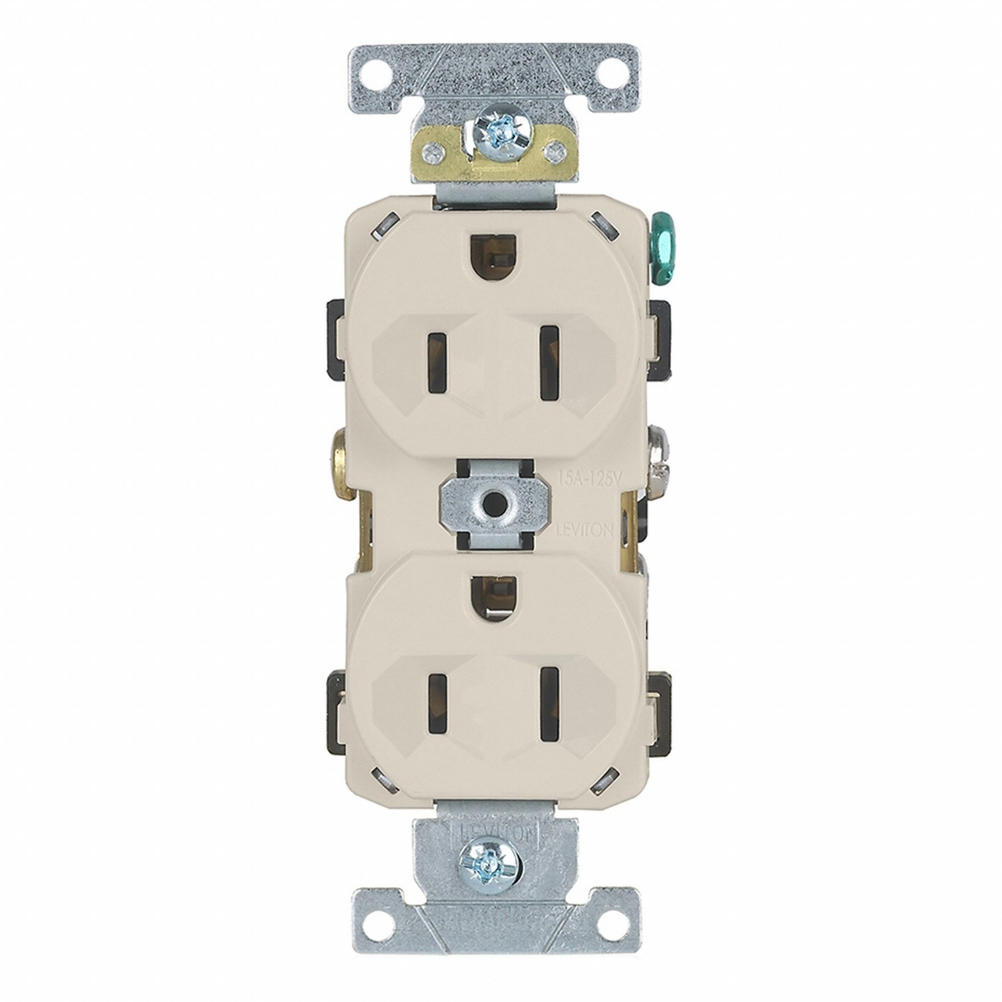 Dup Rec 15A 125V Self-Gr LtAl