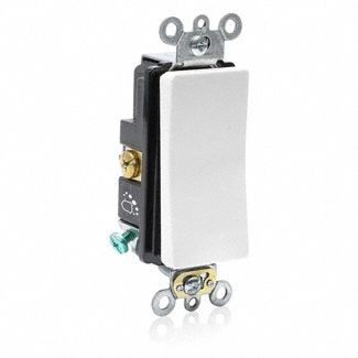 Wall Switch: Rocker Switch, Single Pole, White, 20 A, 120/277V AC, Screw Terminals