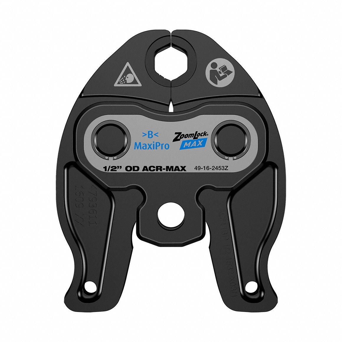 Press Jaw: 1/2 in Pipe, Forged Steel, For ZoomLock® MAX, Compact Tool Types