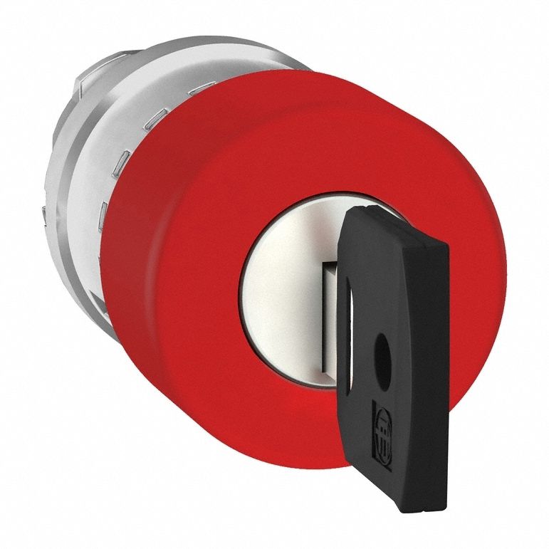 Emergency Stop Push Button: Red, 22 mm Mounting Size, Metallic, Maintained