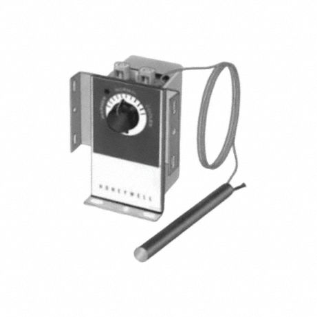 Pneumatic Thermostat: 65° to 85°F, Direct and Reverse, Remote Bulb, 36 in Capillary Lg