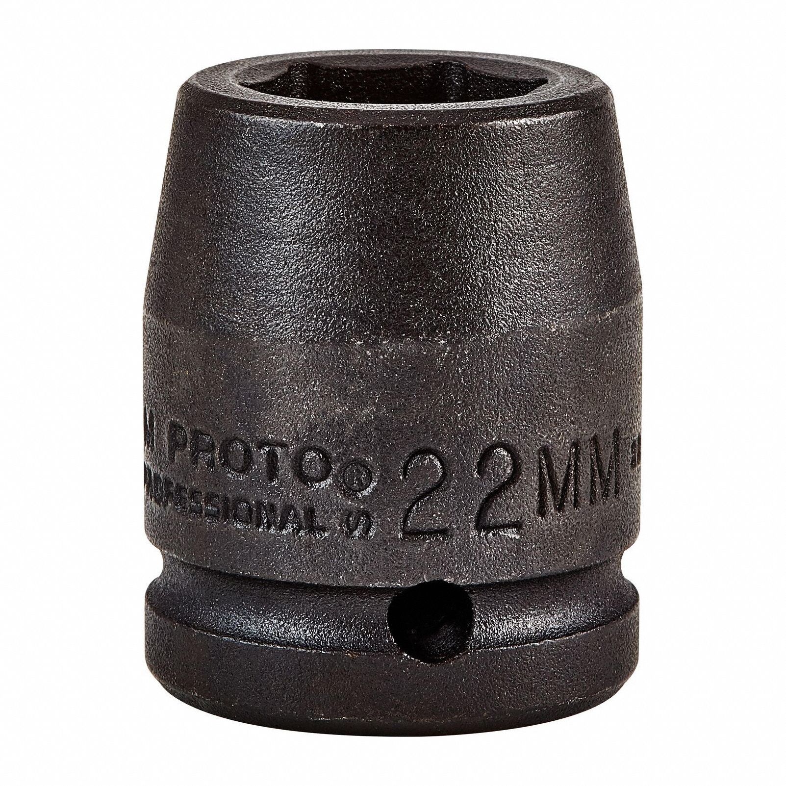 Impact Socket: 3/4 in Drive Size, Metric, 22 mm Socket Size, 6-Point, Std, 2 in Overall Lg