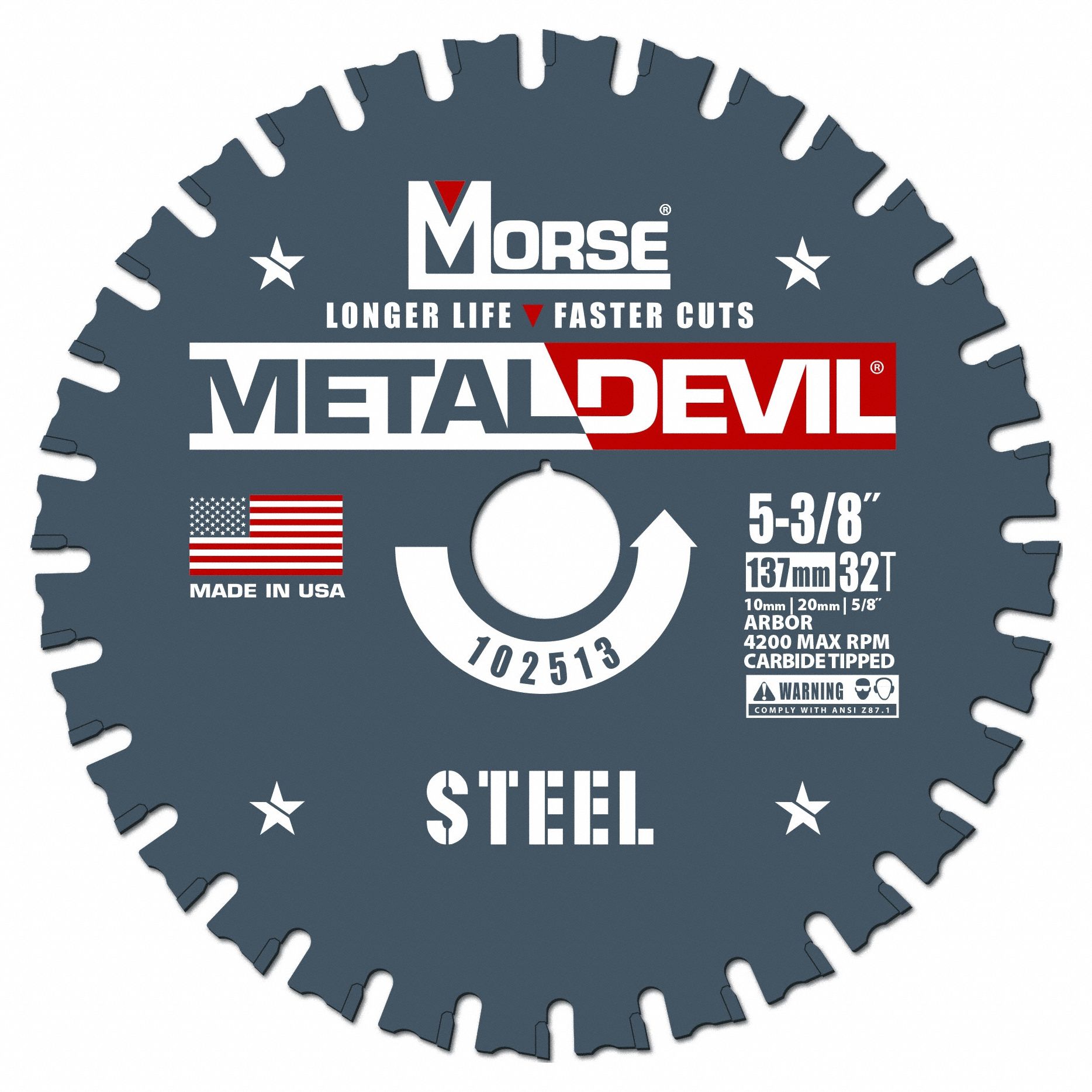 Circular Saw Blade: 5 3/8 in Blade Dia., 32 Teeth, 0.06 in Cut Wd, 5/8 in Arbor Size, Carbide