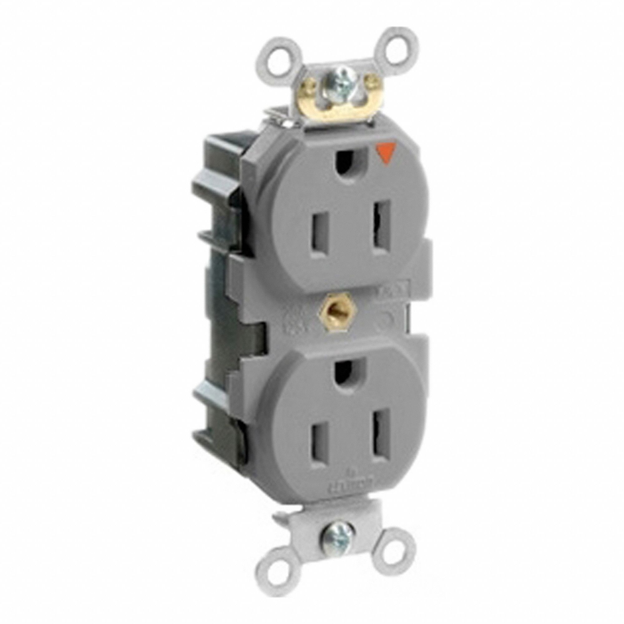 Lev-Lok IG Rec 15A 125V TR Gry
