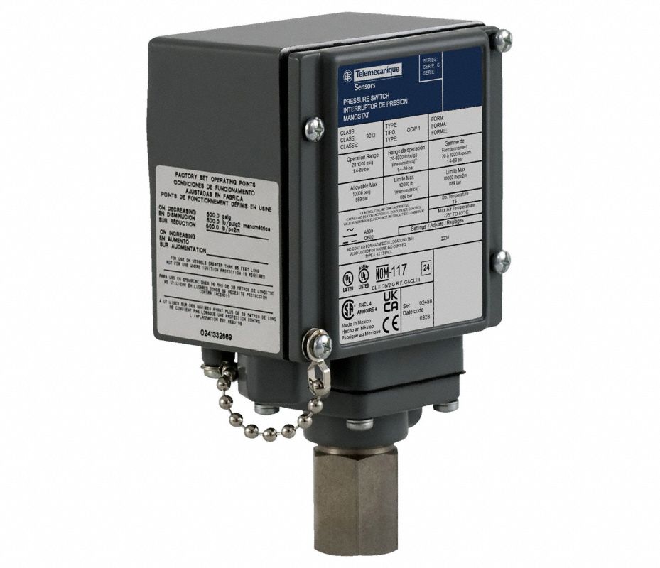 TELEMECANIQUE SENSORS Interrup Pres,Herr d/Maq,20 a1000 psi - 1V622 ...