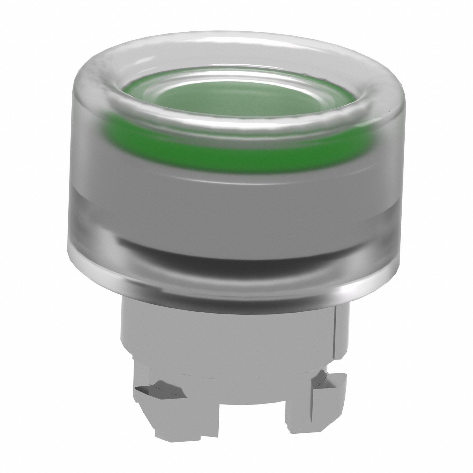 Flush Push Button: Green, 22 mm Mounting Size, Metallic, Momentary
