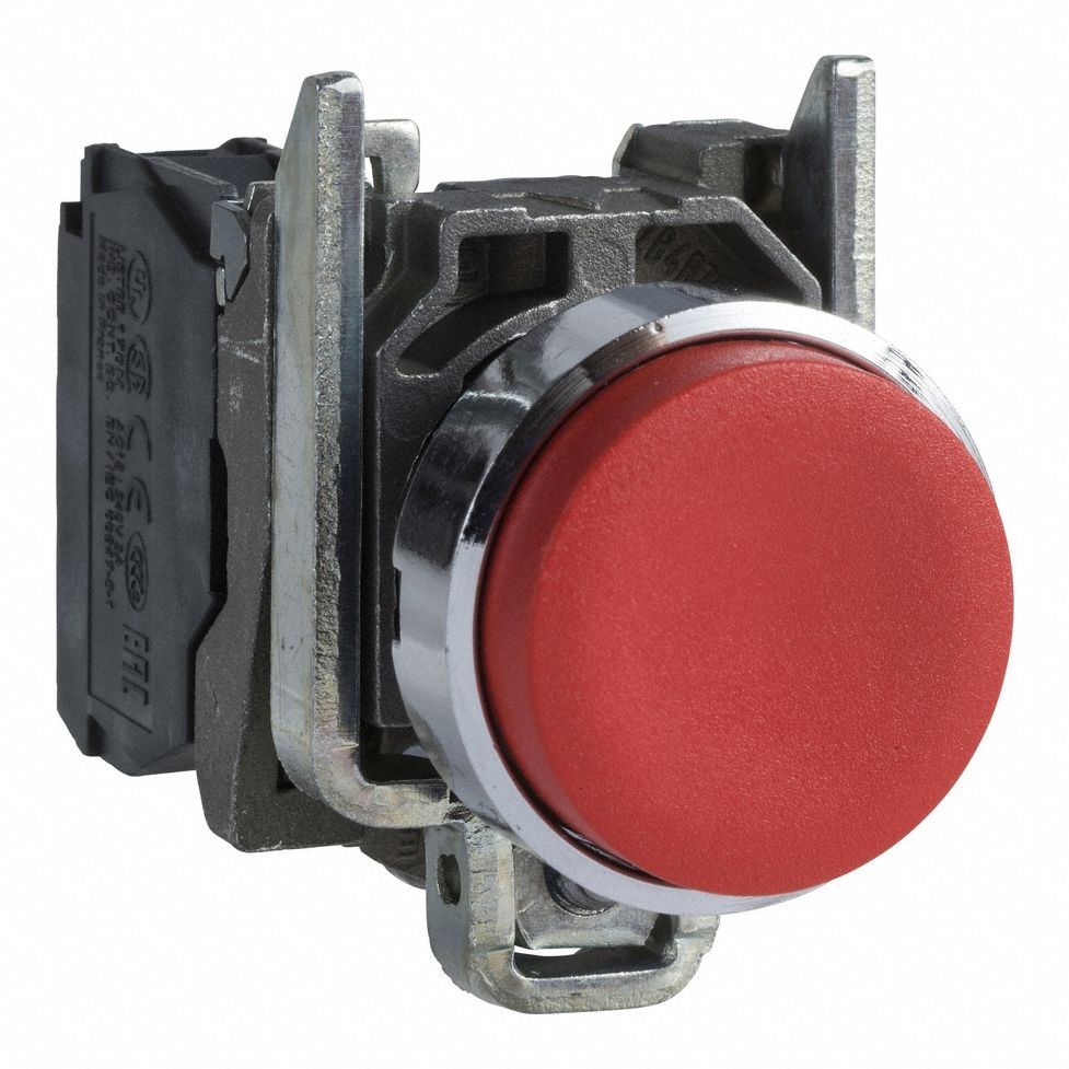 Extended Push Button Operator: Non-Illuminated, Extended Profile, Metallic, 22 mm