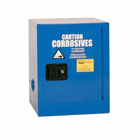 Hazardous Material Storage Cabinet: Countertop, 4 gal, 17 1/2 in x 17 in x 17 in, Blue, Steel