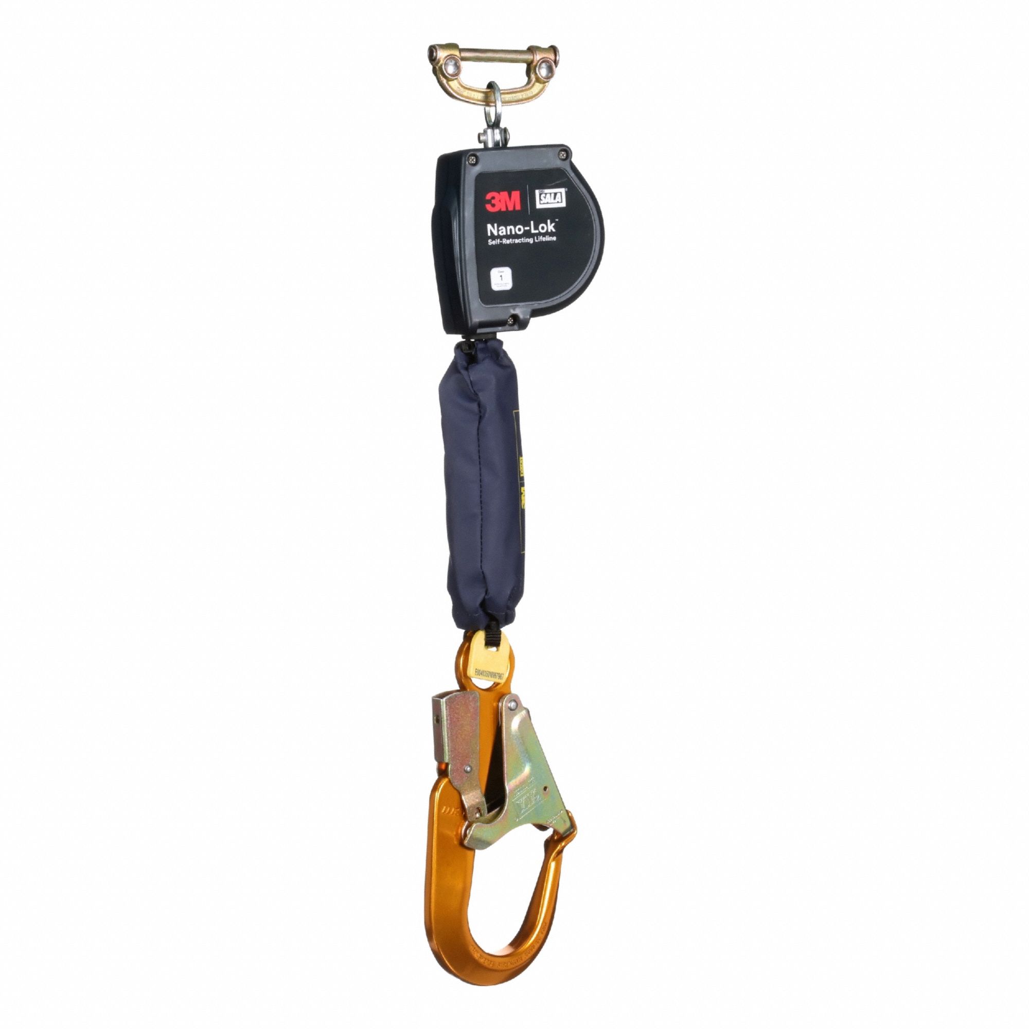 Self Retracting Lifeline: Aluminum Rebar Hook Anchor, Harness Steel Quick-Connect