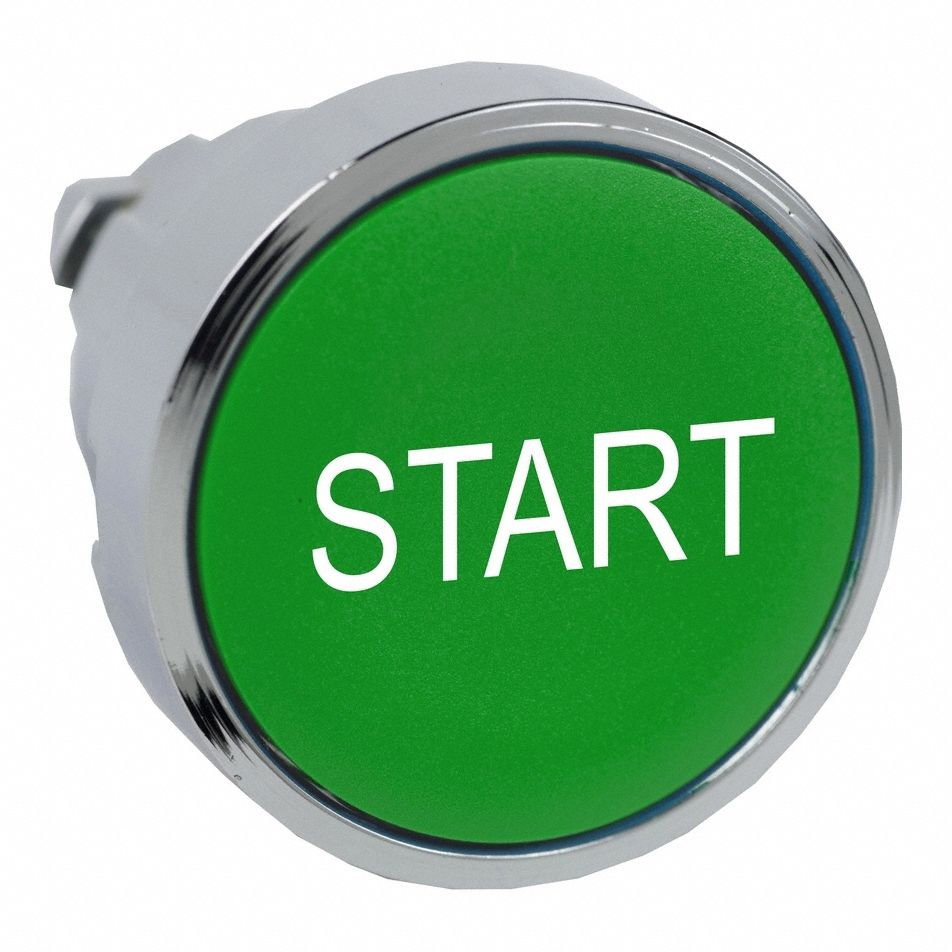 SCHNEIDER ELECTRIC, Green, 22 mm Mounting Size, Flush Push Button ...