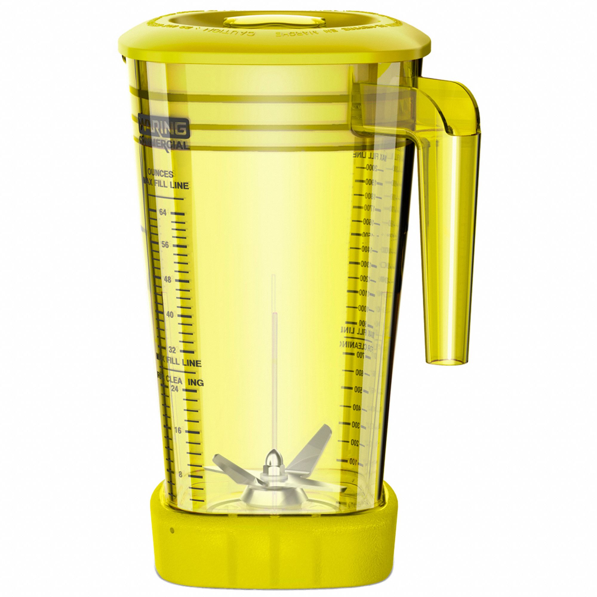 Copolyester Container: 64 oz Container Capacity, Yellow, Copolyester