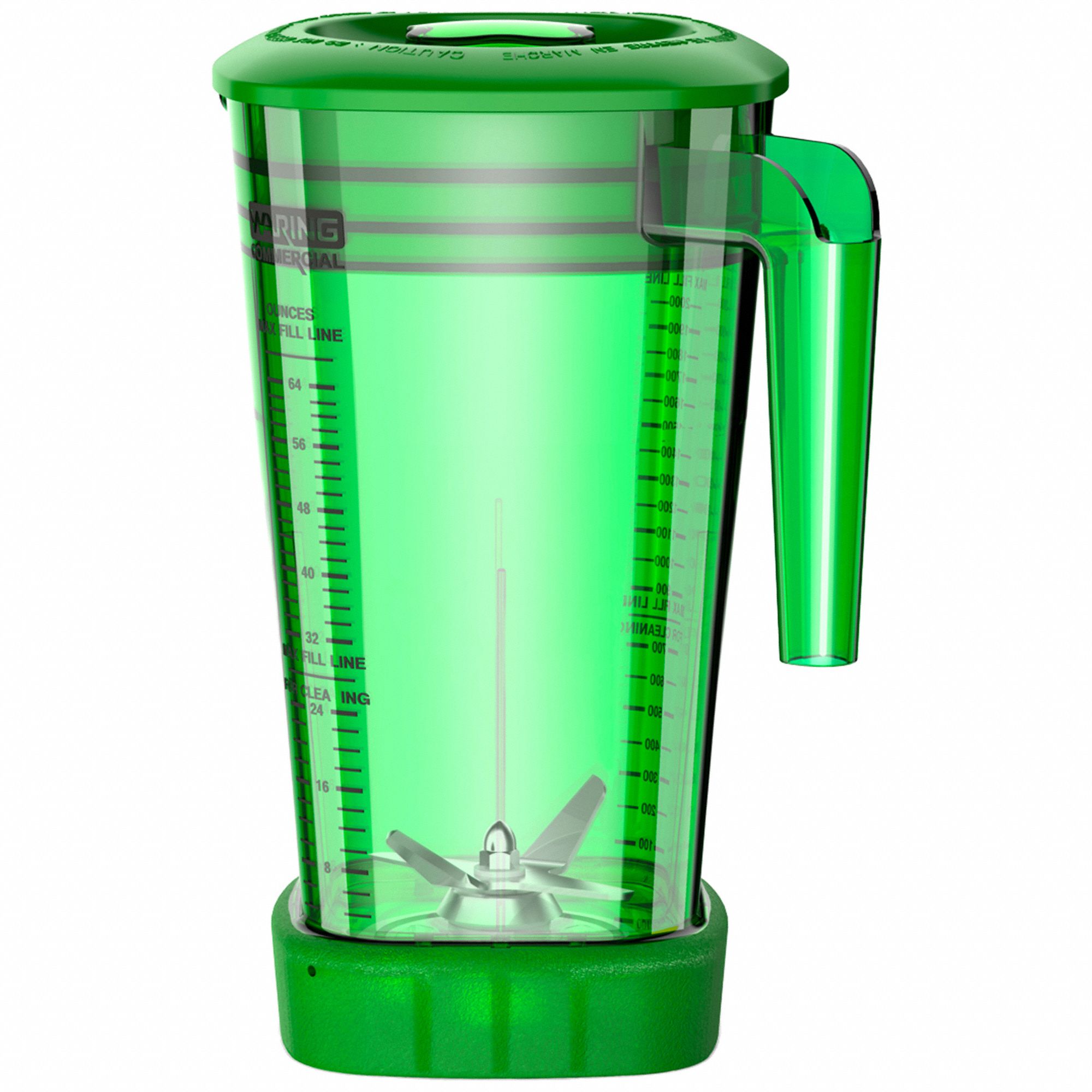 Copolyester Container: 64 oz Container Capacity, Green, Copolyester