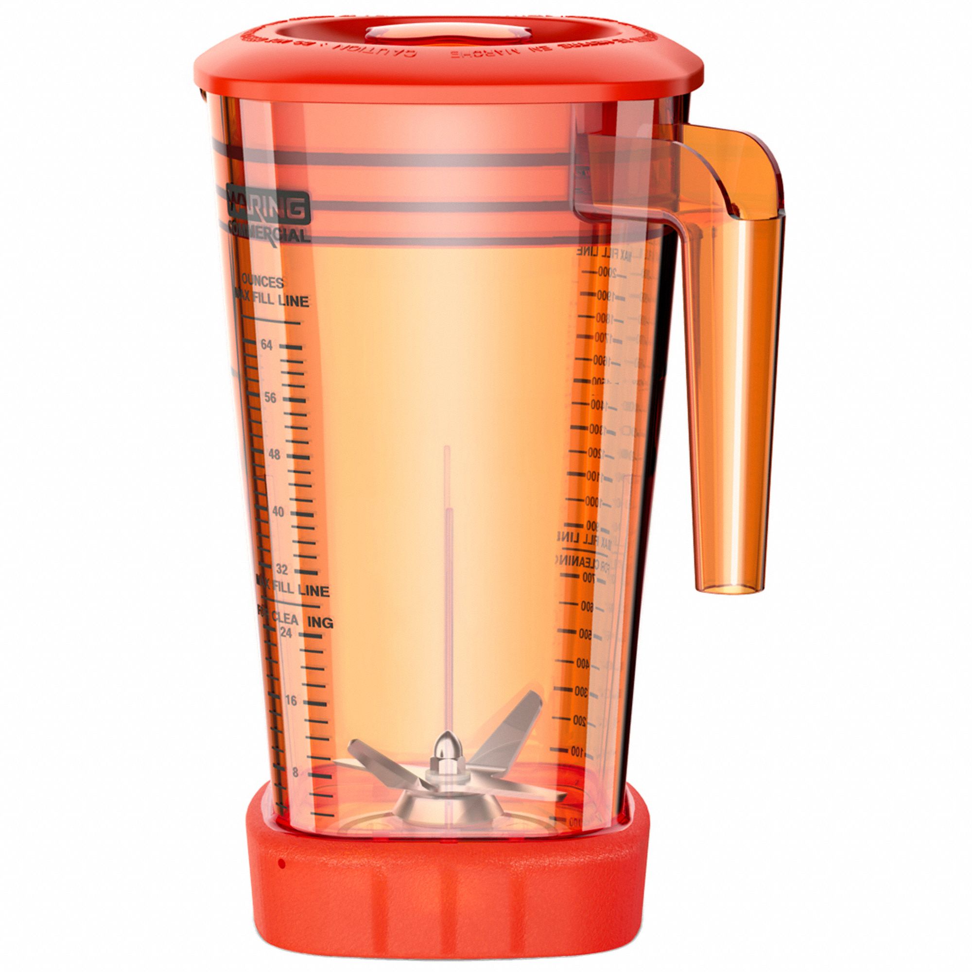 Copolyester Container: 64 oz Container Capacity, Orange, Copolyester