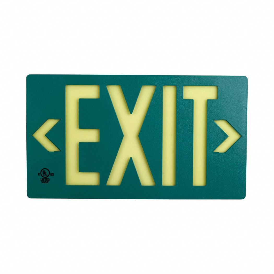 Glo Exit Sign 8.75X15.5 1Side Gn/Wt