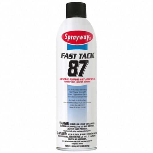 6 Cans Sprayway SW055 Fast Tack Foam and Fabric Adhesive Glue 13