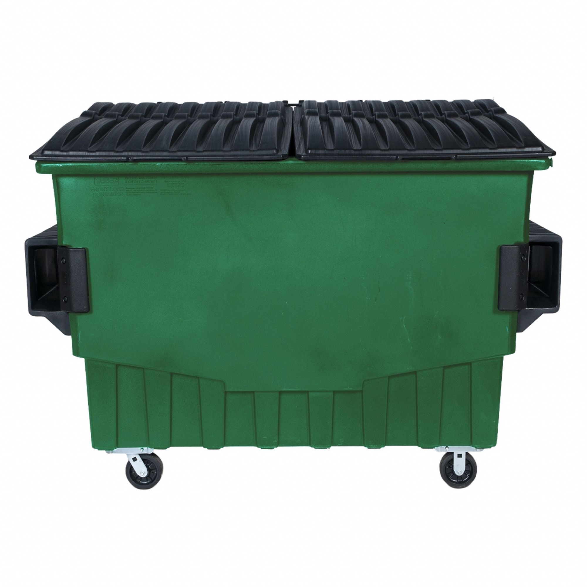 Dumpster: 1, 500 lb Container Capacity, 61 7/8 in Overall Ht, 51 1/8 in Overall Wd, Green