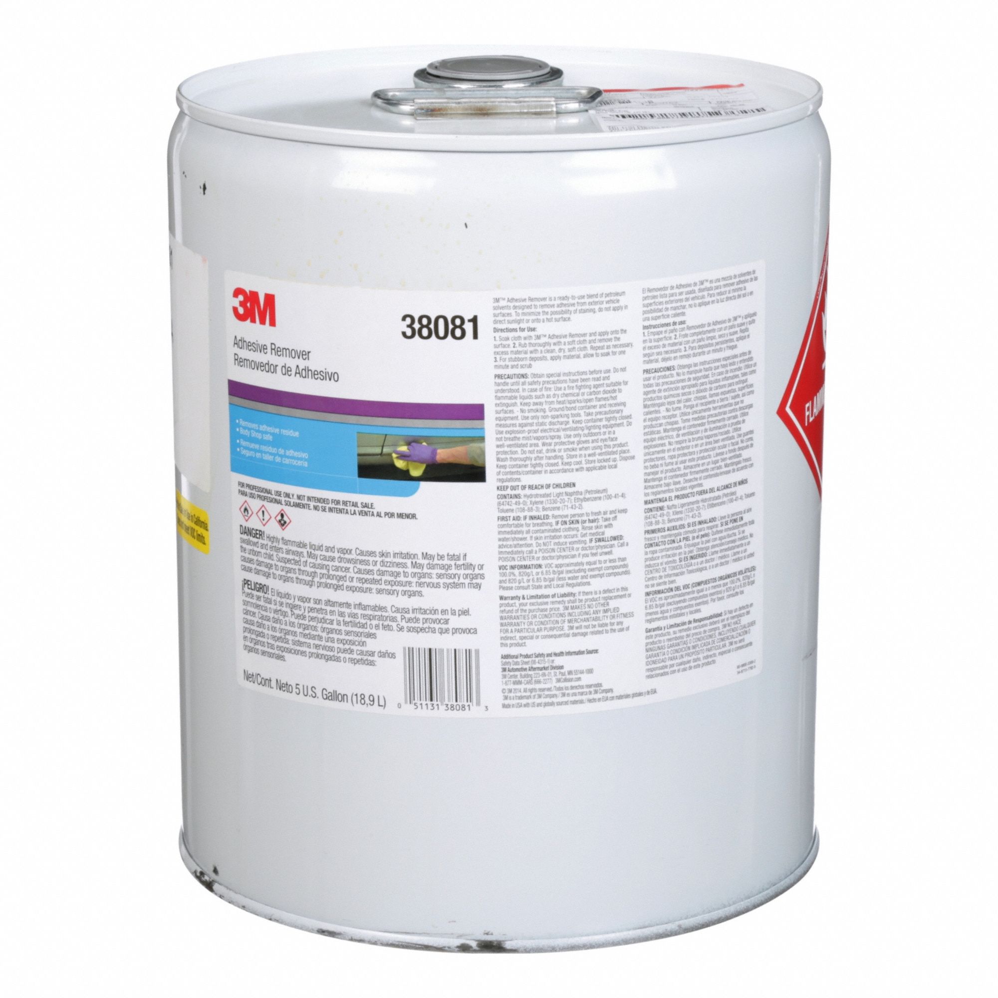 Adhesive Remover: Pail, 5 gal Container Size, Ready to Use