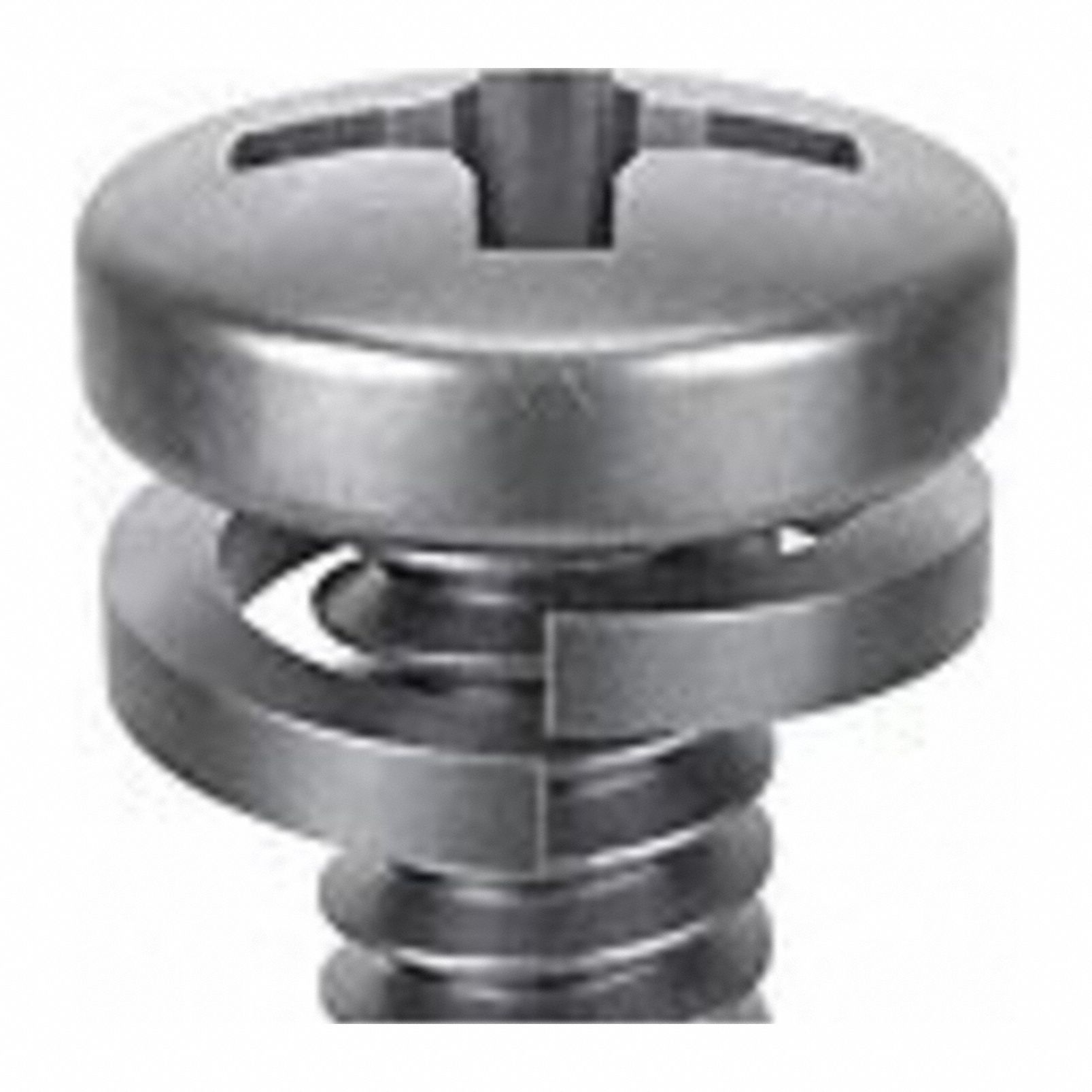 SEMS Screw: Split Lock, M4x0.70 Thread Size, 6 mm Lg, Stainless Steel, Passivated, Pan, 10 PK