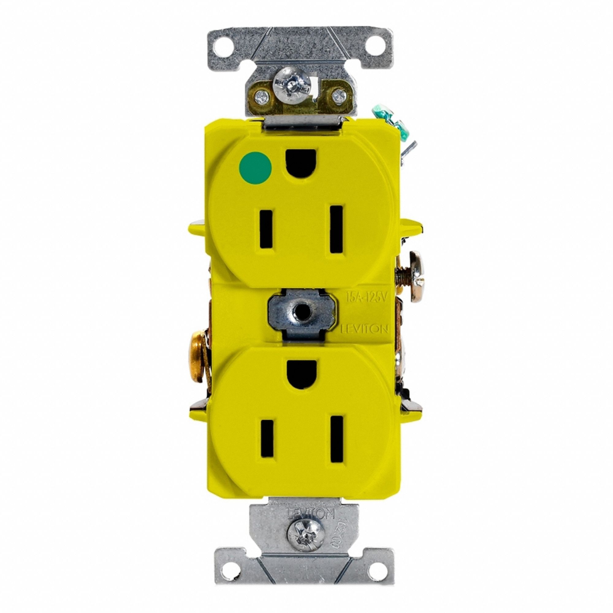Dup Rec HG 15A 125V Self-Gr Ylw