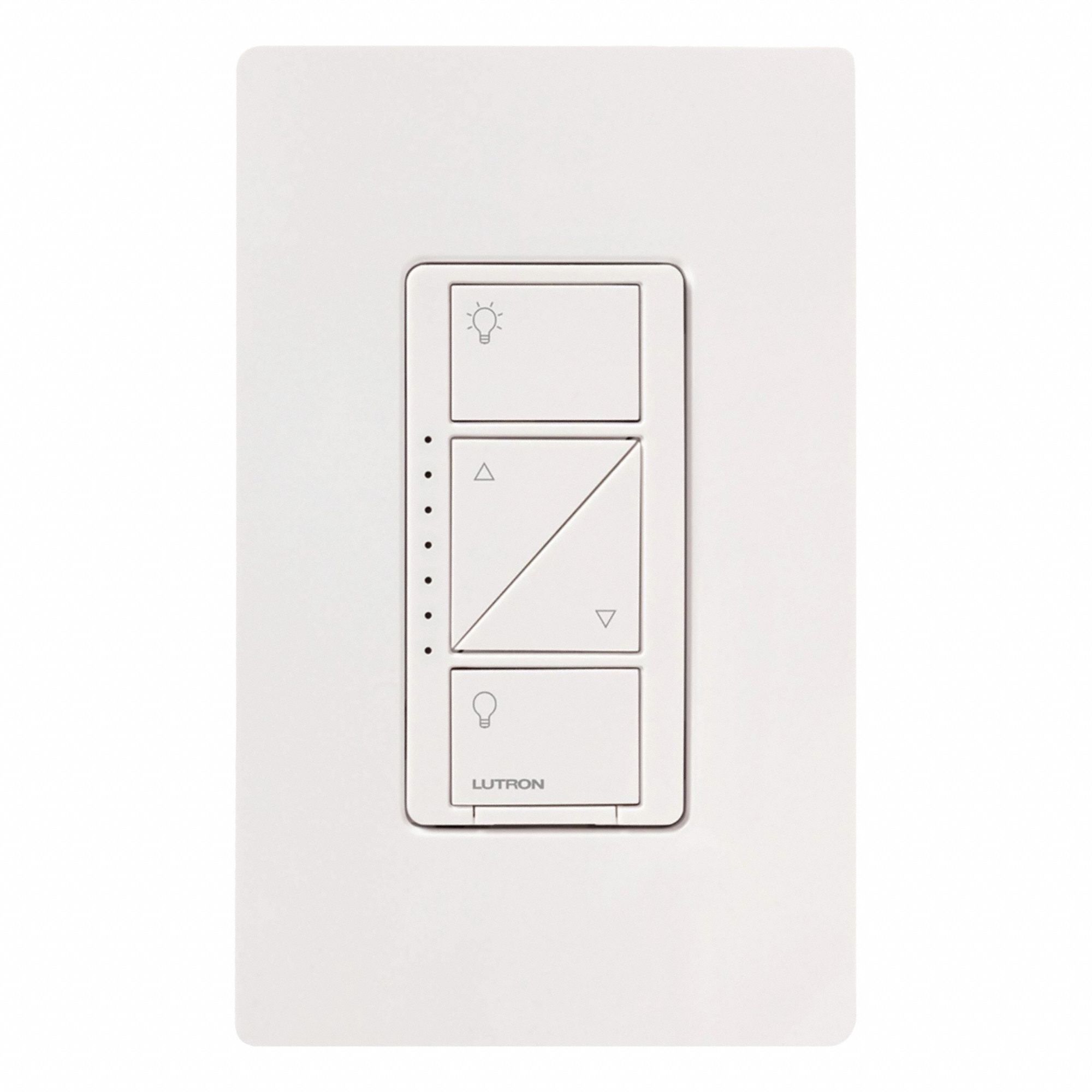 Lighting Dimmer: 3 Buttons, Caseta, 120V AC, Wireless, Neutral Required, White