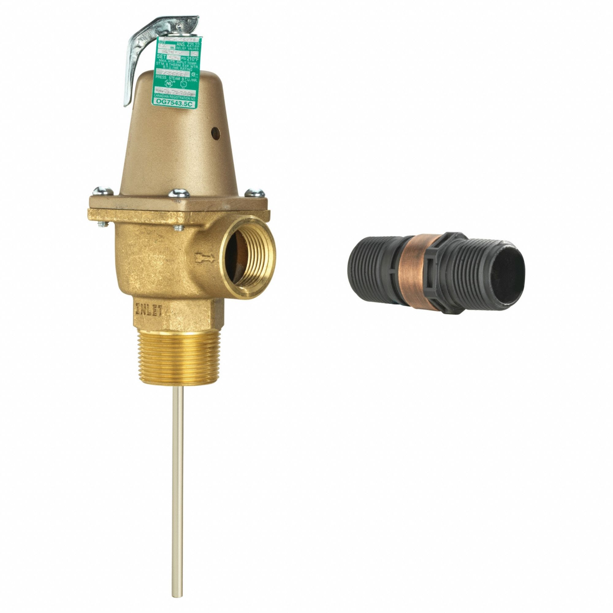 Temperature and Pressure Relief Valve: Section XIII ASME Section, FNPTF x FNPTF