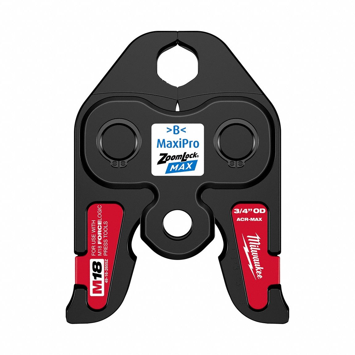 Press Jaw: 3/4 in Pipe, Forged Steel, For ZoomLock® MAX, Extended/Std Tool Types