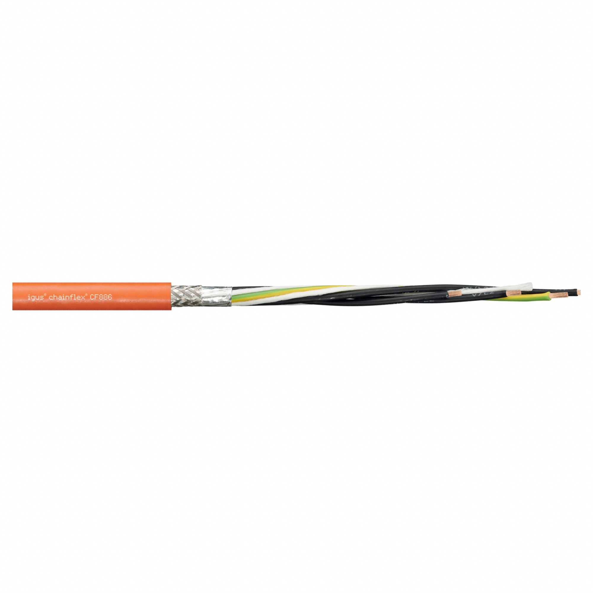 Motor Cable,  8 AWG,  Orange,  PVC,  1000 V