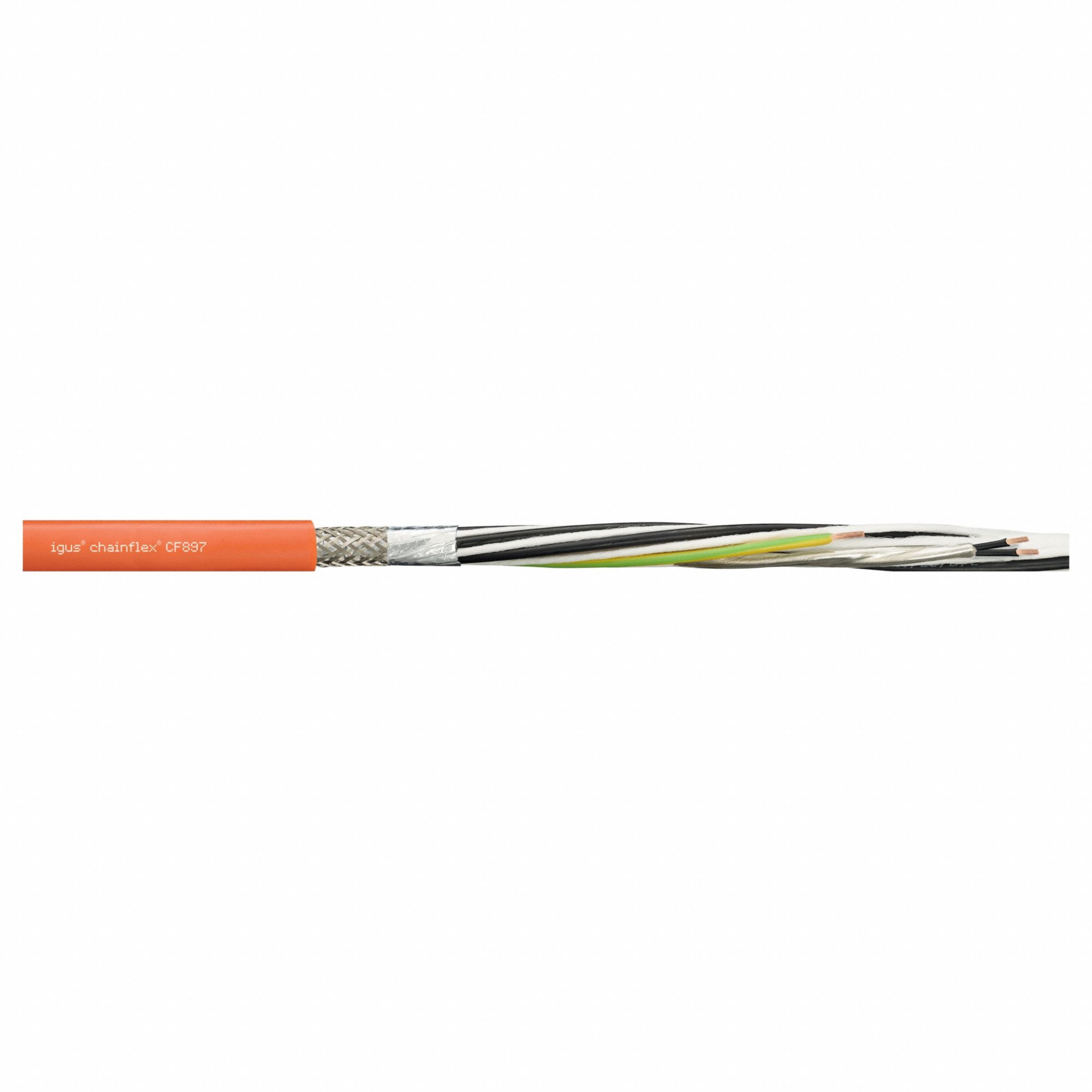 Servo Motor Cable: Shielded Twisted Pr 16 AWG (1.5)/ (4) 12 AWG (4.0), Orange, PUR Jacket