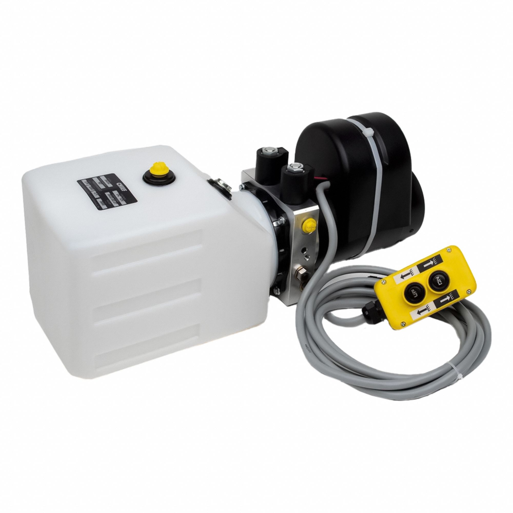 Hydraulic Power Unit: 1.2 gpm, 2, 800 psi Max. Pressure, 6 qt Reservoir Capacity, 12V DC, Poly